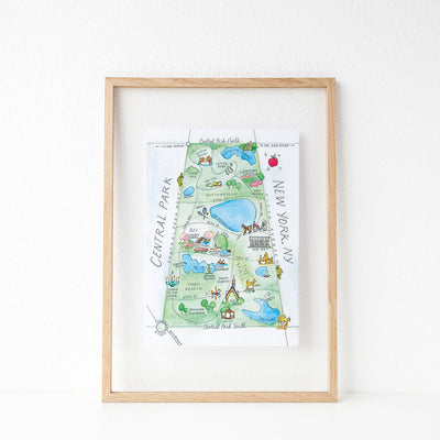 Central Park, New York City Map Art Print