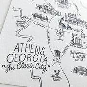Athens, Georgia Map Art Print