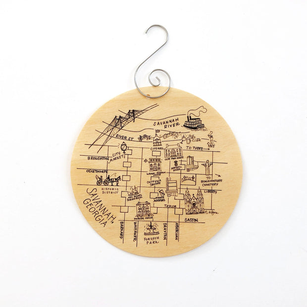 Savannah, Georgia Birch Ornament