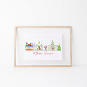 Athens, Georgia Holiday Art Print