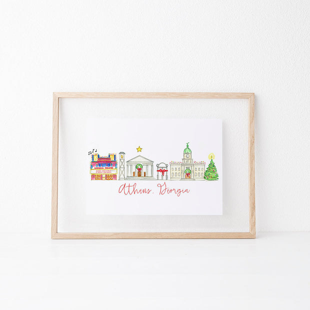 Athens, Georgia Holiday Art Print