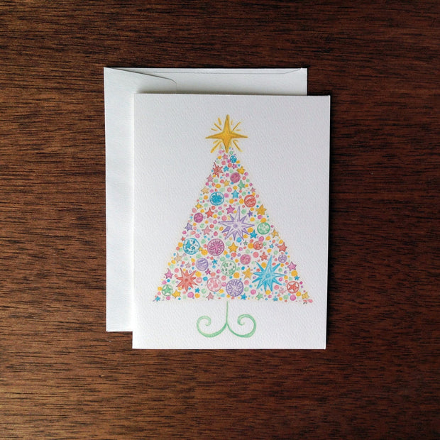 Whimsical Christmas Tree Greeting Card