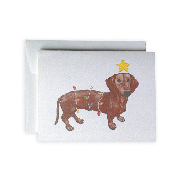 Holiday Daschund Greeting Card