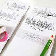 *Available in a Variety of Skylines* Personalized Notepads