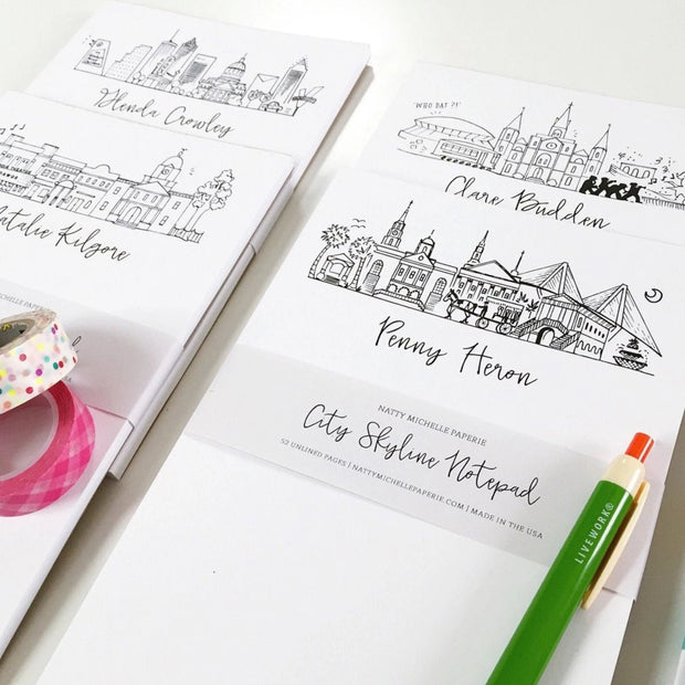 *Available in a Variety of Skylines* Personalized Notepads