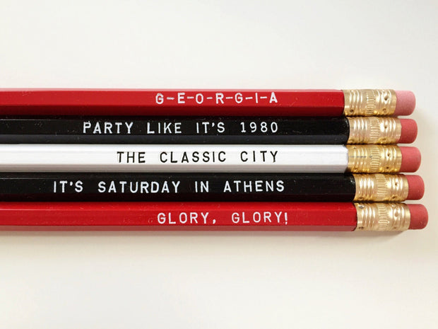 Athens Hometown Red and Black Pencil Set
