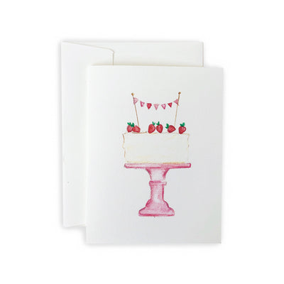 Strawberry Cake Birthday Greeting Card