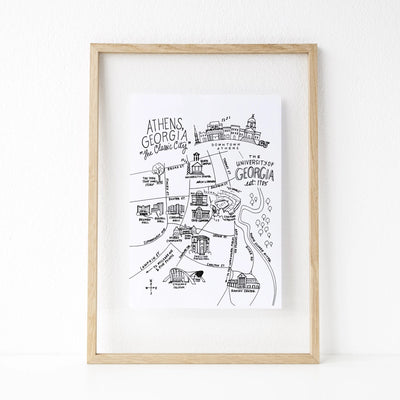 University of Georgia Map Art Print